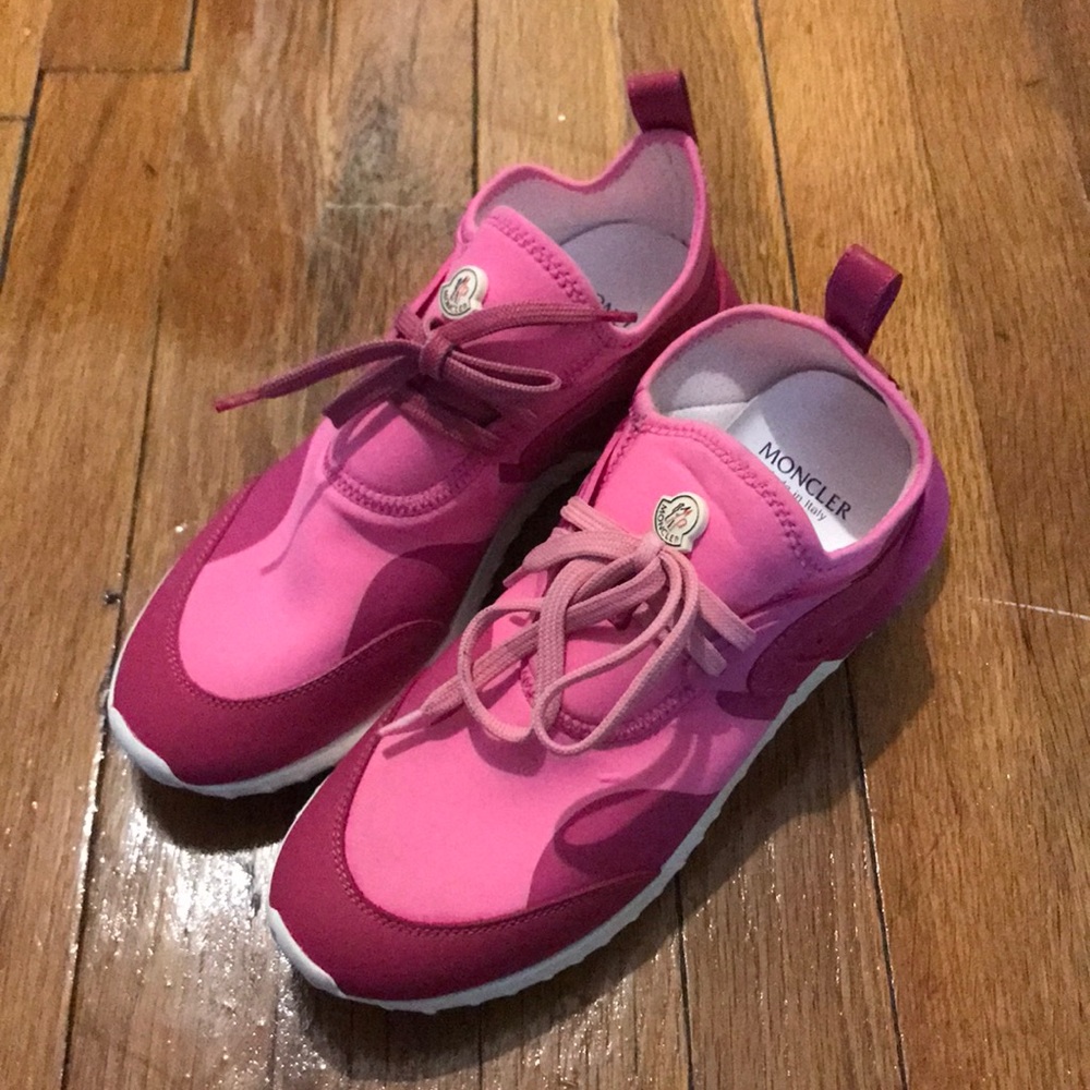 NWT Moncler Women Pink Jasmine Slip-on Sneaker 37